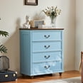 thumbnail image 7 of Joaxswe 37.1" Tall 6-Drawer Dresser, Modern Wood with Deep Storage, Antique bronze Handles, Vertical Organizer for Apartment, Nursery, Light Blue, 7 of 7