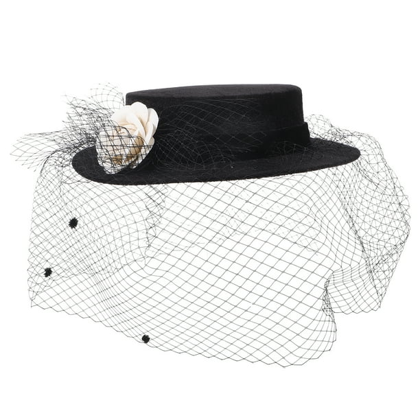 Sombrero de iglesia para mujer, sombrero de gasa de ala ancha, sombrero de ala ancha, sombrero de gasa decorativo para mujer