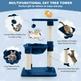 thumbnail image 5 of Cat Tower, Cat Tree for Indoor Cats, Multi-level Cat Tree with Scratching Posts and Cat Hammock-Blue for Kittens, Elderly Cats, Adult Cats, 5 of 7