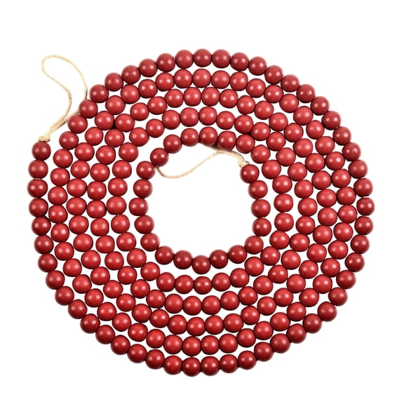 PPKVUFD Wooden Christmas Garland Decorations - Rustic Wood Beaded Christmas Tree Decorations Garland Bead Strand Xmas Holiday Decor 56Inch