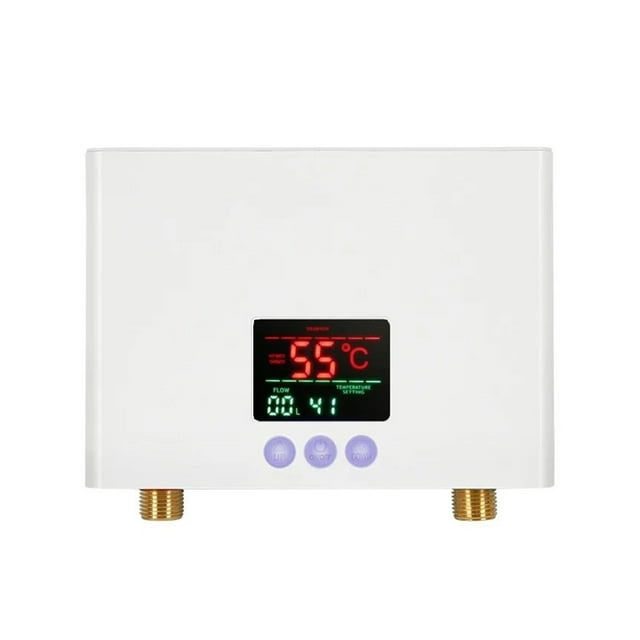 Instant Water Heater Bathroom Kitchen Wall Mounted Electric Water Heater LCD Temperature Display With Remote Control ,Security Protection Design