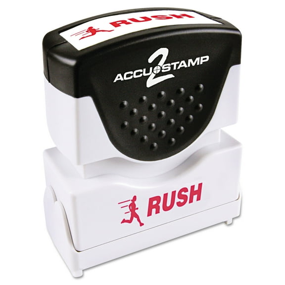 ACCUSTAMP2 Pre-Inked Shutter Stamp, Red, RUSH, 1 5/8 x 1/2 -COS035590