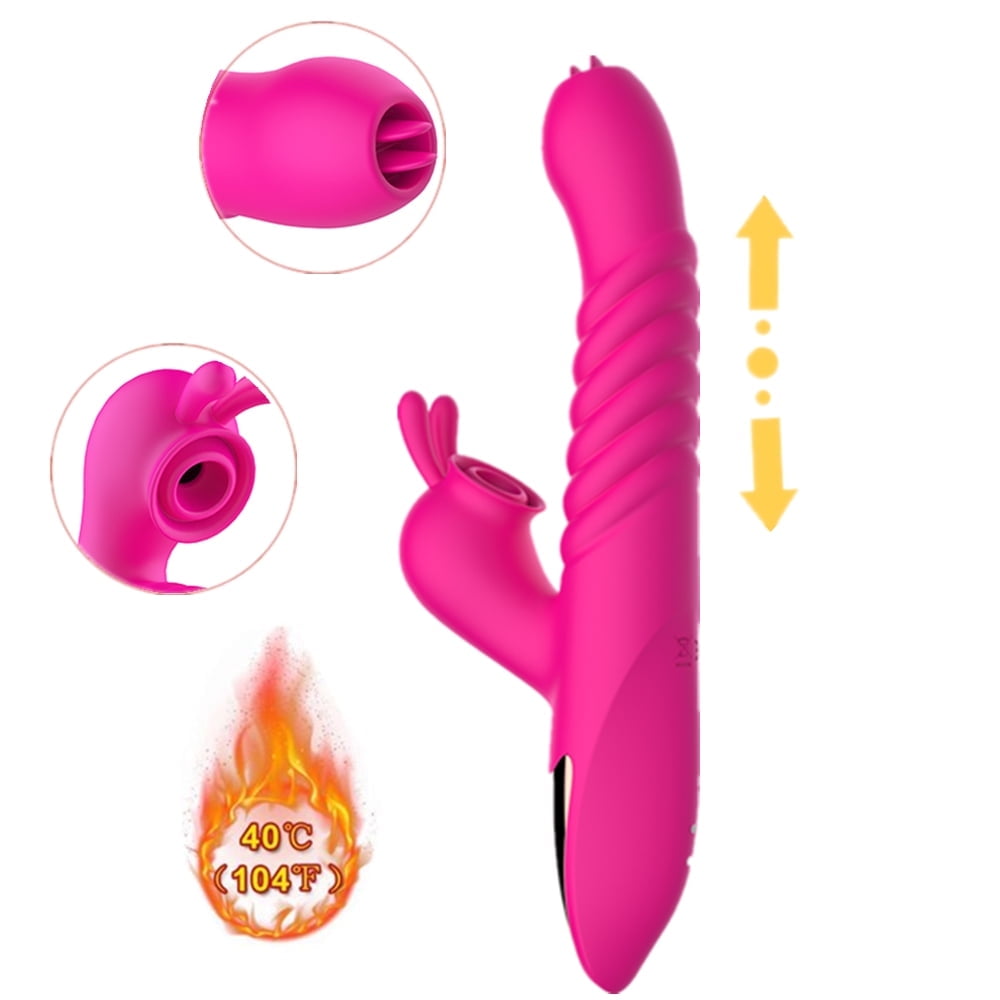 Centerel Rabbit Vibrator Sex Toys with Vibrating Licking & Telescoping Modes for Women