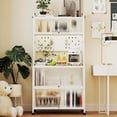 thumbnail image 5 of Costway 5 Tier Kitchen Bakers Rack Flip Door Cabinets Pegboard & Hooks White, 5 of 10