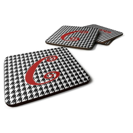 

Carolines Treasures CJ1035-CFC Letter C Initial Monogram - Houndstooth Black Foam Coaster Set of 4 3 1/2 x 3 1/2