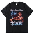 thumbnail image 4 of Camiseta de moda de verano para hombres y mujeres, Tops de rapero Tupac, ropa de calle de Hip Hop, camiseta de manga corta de gran tamaño, Camiseta de algodón 2023, 4 of 5