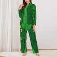 thumbnail image 2 of Fuzoiu St Patrick's day Print Women's Long-Sleeved Pajama,Lounge Button Down Nightwear,Womens Notch Collar Pajama Set-XX-Large, 2 of 7