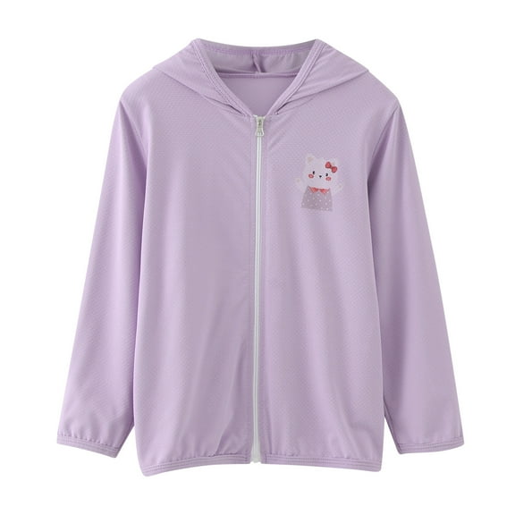 adviicd Jacket for Girls Girls and Toddlers' Polar Fleece Full-Zip Hooded Lightweight Jacket (Purple,4-5 Years)