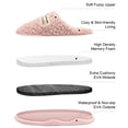 thumbnail image 5 of Yarkasie Slippers for Women Men, Soft Thick Memory Foam Slippers, Fuzzy Bedroom House Shoes Indoor, Pink Size 8.5, 5 of 9