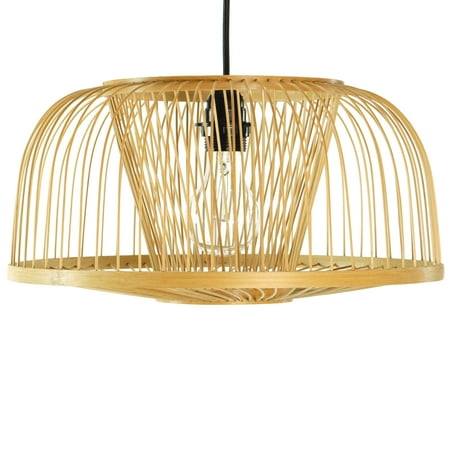 

Modern Oval Bamboo Wicker Rattan Hanging Light Shade for Living Room Dining Room Entryway