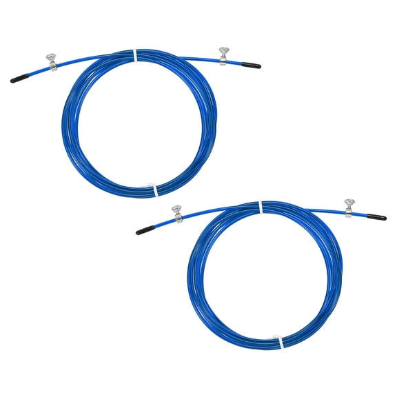 Uxcell 10Ft Speed Jump Rope Replacement Cable 2.5mm Professional Skipping Rope Steel Wire Replace Blue 2 Pack