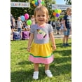 thumbnail image 5 of BemeyourBBs Toddler Baby Back to School Outfit First Day of School Kindergarten Outfit Baby Girls Summer Clothes Puff Short Sleeve Apple Pencil Embroidery Striped T Shirt Tops and Skirt Set, 5 of 9