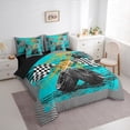 thumbnail image 3 of Castle Fairy Car Flag Bedding Comforter Set,Vintage Geometric Plaid Full Bedding Set, 3 of 8