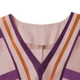 thumbnail image 4 of Kvture Dresses for Women Linen 3/4 Sleeve Midi Dresses Linen Striped Dress Summer V Neck Boho Vacation Dress Casual Outfits Pink, 4 of 7