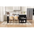 thumbnail image 3 of HORIZON Kitchen Island with Casters, Extendable Dining Table with Led Lighting, Kitchen Table with Power Strips, Buffet Table, or Bar Table for The Kitchen and Dining Room (Black + Marble White), 3 of 69