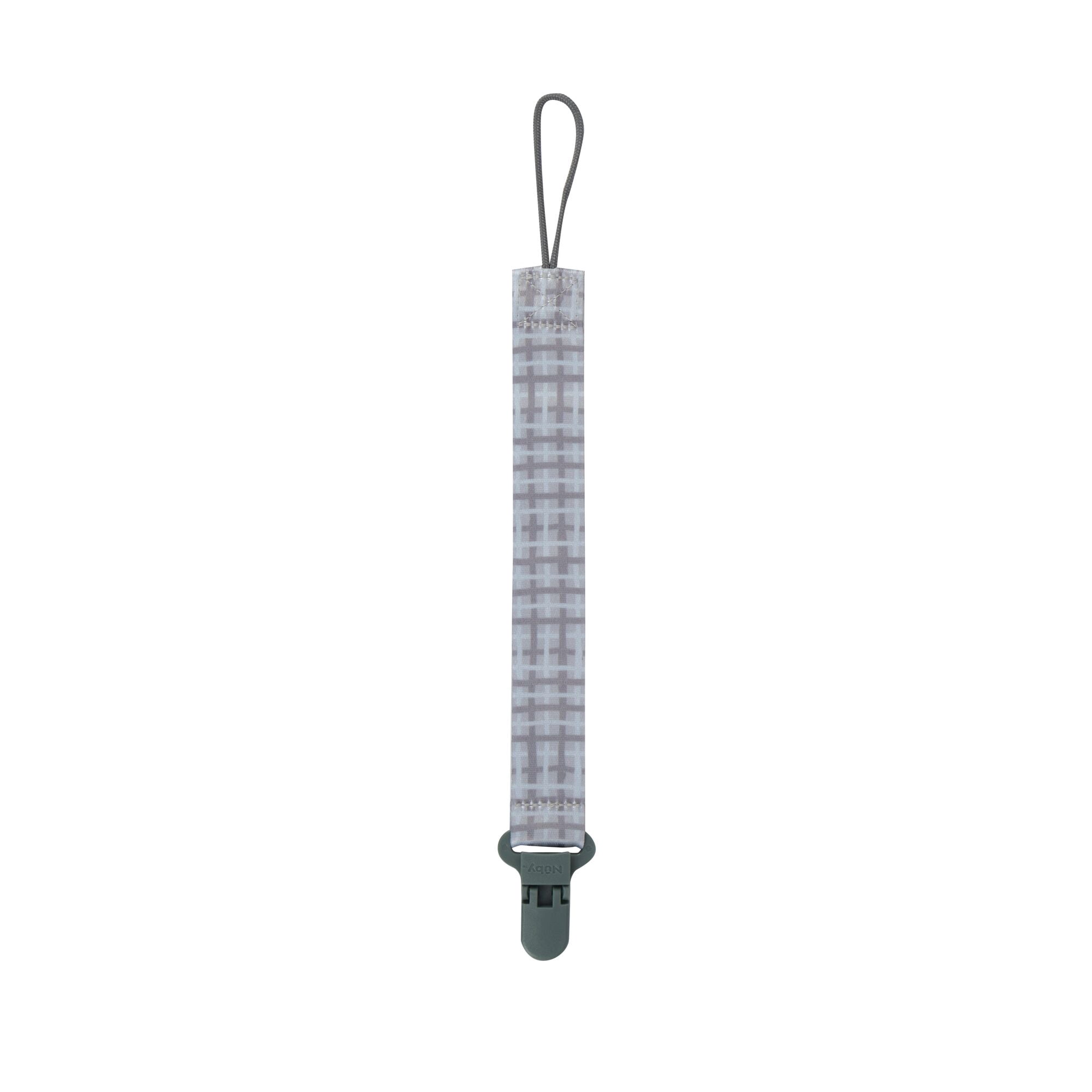 Nuby 2pk Cloth Pacifinder Clip, Gray Plaid & Blue Stars