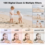 XLURC 5K 80MP Digital Camera for Photography Wifi Dual Screen Vlogging Camera for Youtube Autofocus Travel Camera 18X Digital Zoom with 32GB Card & 2x Battery (White)