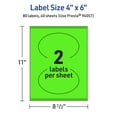 thumbnail image 6 of Avery Printable Oval Labels, Neon Green, 4" x 6", 80ct, 6 of 11