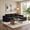 Black2, variant on 96.9" Cloud Sectional Couch With L Shaped Chaise, Modern Modular Deep Seat Sofa, Corduroy Upholstered Living Room Furniture, No Assembly Required, Camel Left Hand Facing