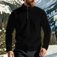 thumbnail image 2 of AWZXDE Men's Quarter Zip Stand Collar Sweatshirt for Outdoor, Lightweight Pullover, Hiking Climbing Top Black,XXL, 2 of 9