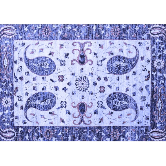 Ahgly Company Indoor Rectangle Persian Blue Traditional Area Rugs, 8' x 12'