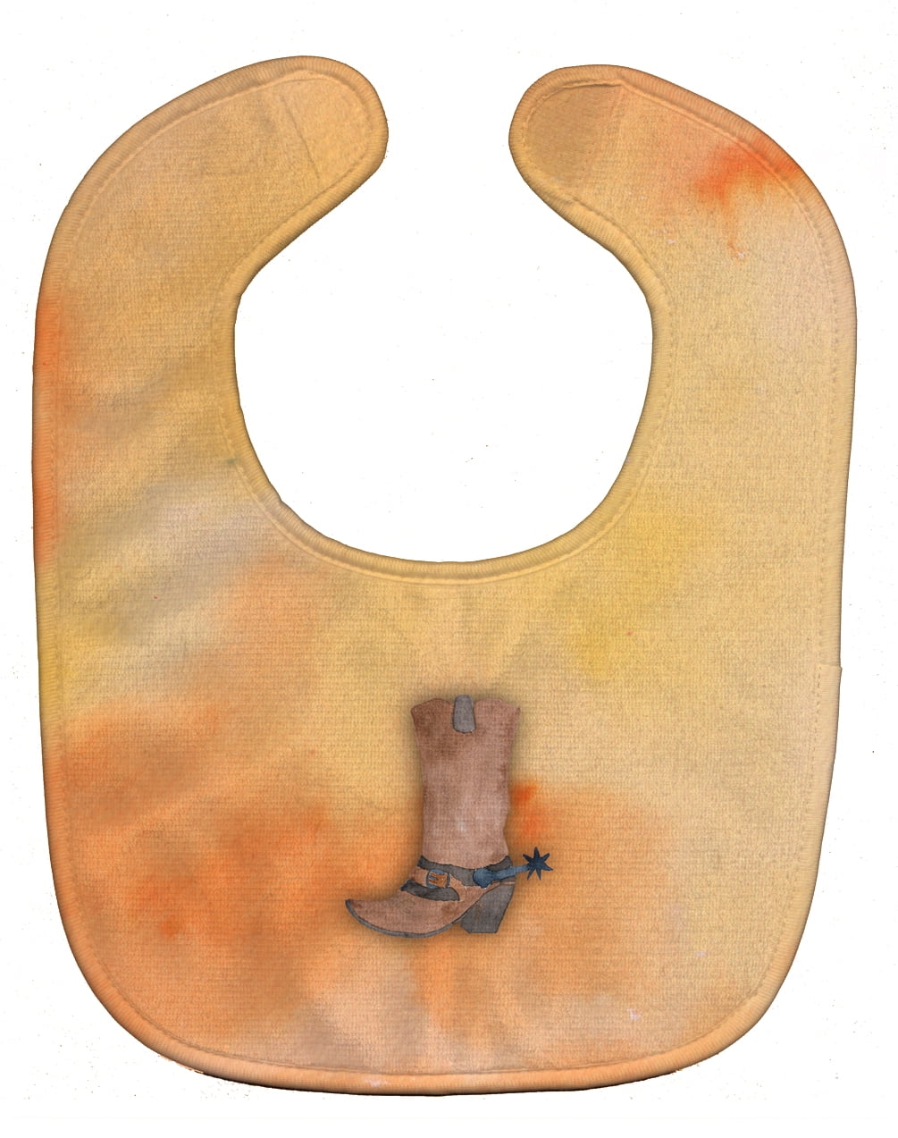 Caroline's Treasures Watercolor Baby Bib, Cowboy Boot, Orange