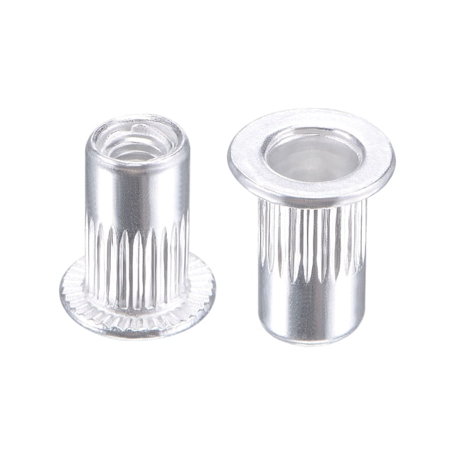 Unique Bargains M3 Rivet Nuts Aluminium Alloy Knurled Flat Head Threaded Insert Nut Silver 50 pcs