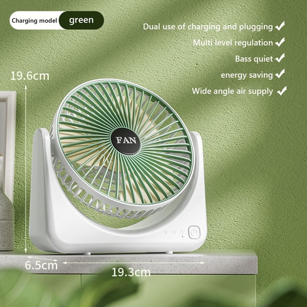 Precios Bajos Garantizados, Ventilador USB de escritorio para dormitorio de estudiantes, ventilador de escritorio con carga, ventilador silencioso con cabezal móvil Akmoler