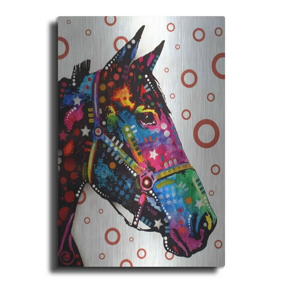 Luxe Metal Art 'Horse 1' by Dean Russo, Metal Wall Art, 24"x36"