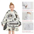 thumbnail image 6 of Beige Halloween Skull Pumpkin Pattern Blanket Hoodies for Kids 6-13YR Oversize Wearable Blanket Hoodies for Boys Girls Teens, 6 of 7