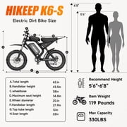 HiKeep 1500 3000W Electric Bike for Adults, Off-Road Ebike, 52V 40Ah UL 2849 Battery, 20x4 Fat Tire Dirt E-Bike, Full Suspension, Max 40 mph