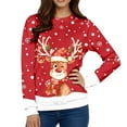 thumbnail image 6 of Men's Christmas Reindeer Snowman Penguin Santa and Snowflakes Sweater,Red,L, 6 of 7
