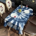thumbnail image 2 of Blue White Tie Dye Mandala Pattern Rectangle Tablecloth 60"x120",Waterproof Polyester Rectangle Table Cloth, Wipeable Spillproof Polyester Tablecloth for Dining, Camping, Indoor and Outdoor, 2 of 6
