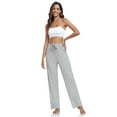 thumbnail image 6 of EA'S SECRET Wide Leg Pajama Pants for Women Bamboo High Waist Sweatpants Casual Lounge Yoga Pants Sleep Bottoms(Light Gray,L), 6 of 8