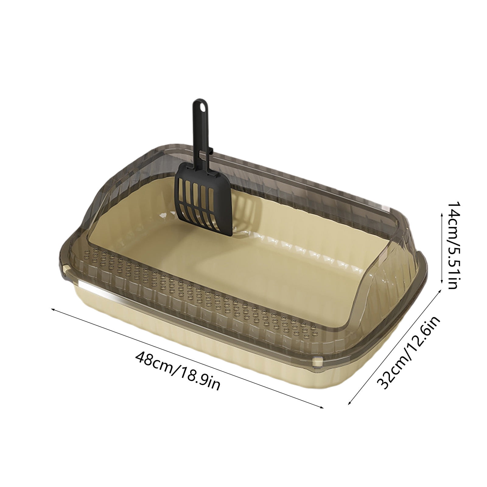 Lwlmwt Open-Top Cat Litter Box with High Sides to Prevent Scattering Includes Litter Scoop Removable Cat Litter Box for Easy Cleaning Dimensions: 18.9 x 12.6 x 5.9 inches