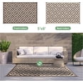 thumbnail image 3 of SHIQI-5'x8' Outdoor Rug Waterproof, Reversible Camping Mat, Plastic Straw Rugs for Patio, RV, Camper, Balcony, Backyard, Picnic, Deck (Coffee & Beige), 3 of 4