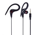 thumbnail image 4 of sweethay Auriculares deportivos con gancho para la oreja de 3,5 mm con micrófono para auriculares estéreo para teléfonos móviles inteligentes Teléfono y Comunicación Negro, 4 of 8