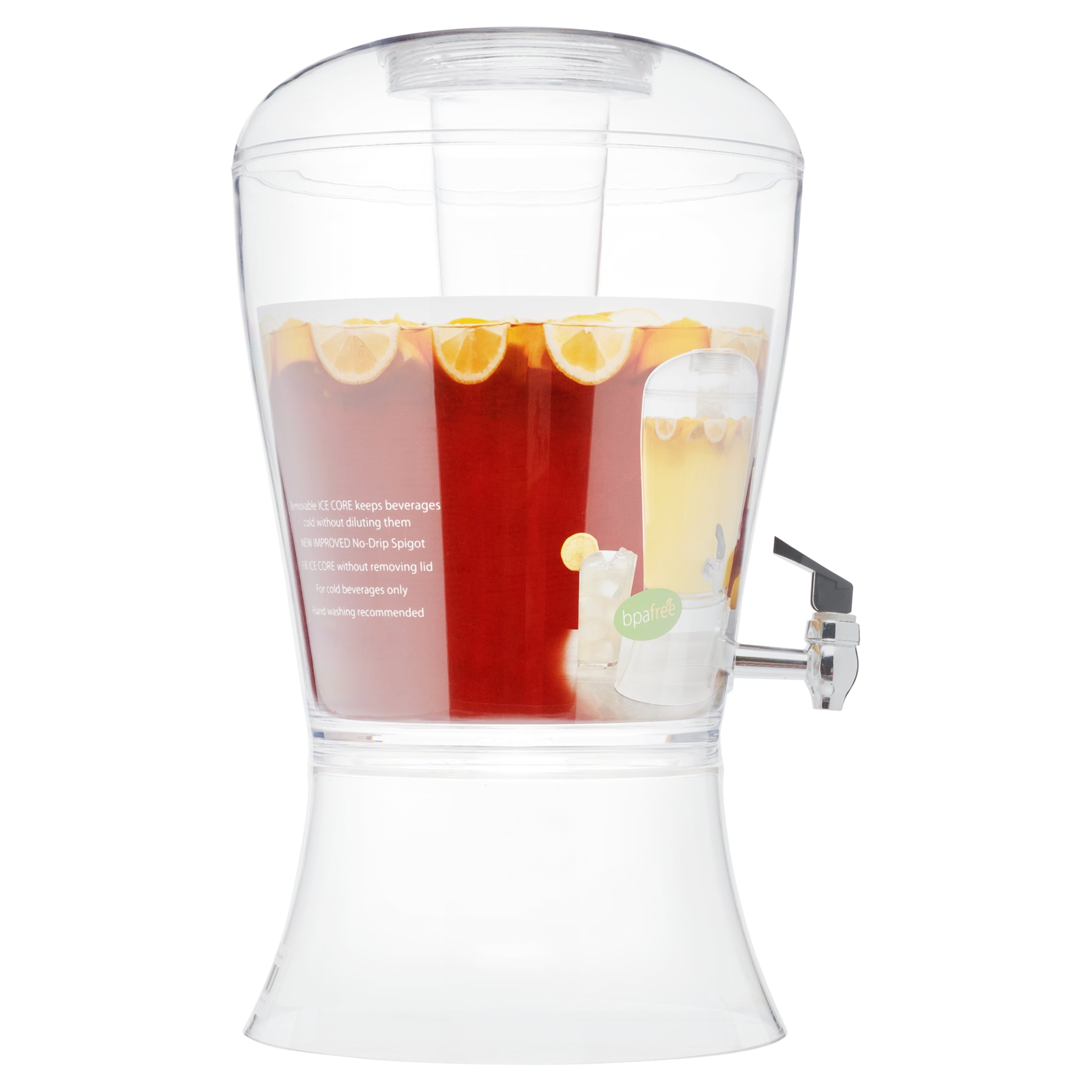 Large 3 Litre Plastic Drink Dispenser with Tap Ideal for Beer/Cocktails/Cold Beverages/Ice Tea/Water Glass 