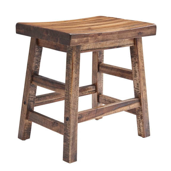 Alaterre Furniture Durango 20-Inch Industrial Wood Dining Stool, Rustic Farmhouse Style, Solid Acacia Wood
