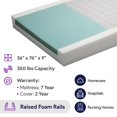 thumbnail image 3 of Proheal Memory Foam Pressure Redistribution Hospital Bed Mattress with Raised Rails - 36" x 76" x 6", 3 of 8