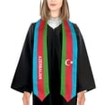 thumbnail image 4 of More design Graduation shawl Azerbaijan & United States Flag Stole Sash Honor Study Aboard International Students, 4 of 11