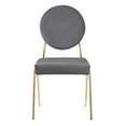 thumbnail image 5 of Side Dining Chair, Grey Gray Gold, Velvet, Mid Century Kitchen Cafe Bistro Hospitality Restaurant, Modern Contemporary Boutique HB34611, 5 of 10