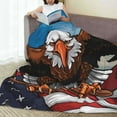 thumbnail image 6 of Zufioo Cartoon Bald Eagle USA Fleece Blanket Queen Size,Plush Bed Blanket,Ultra Soft Throw Blanket,Plush Fuzzy Cozy Blanket Perfect for Bed,Couch-80"x60", 6 of 7