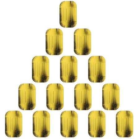 GOOHOCHY Golden Aluminium Foil Paper Plates Disposable Plain Tableware for Banquet 10pcs