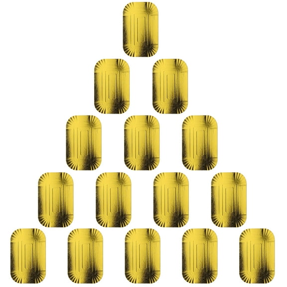 GOOHOCHY Golden Aluminium Foil Paper Plates Disposable Plain Tableware for Banquet 10pcs