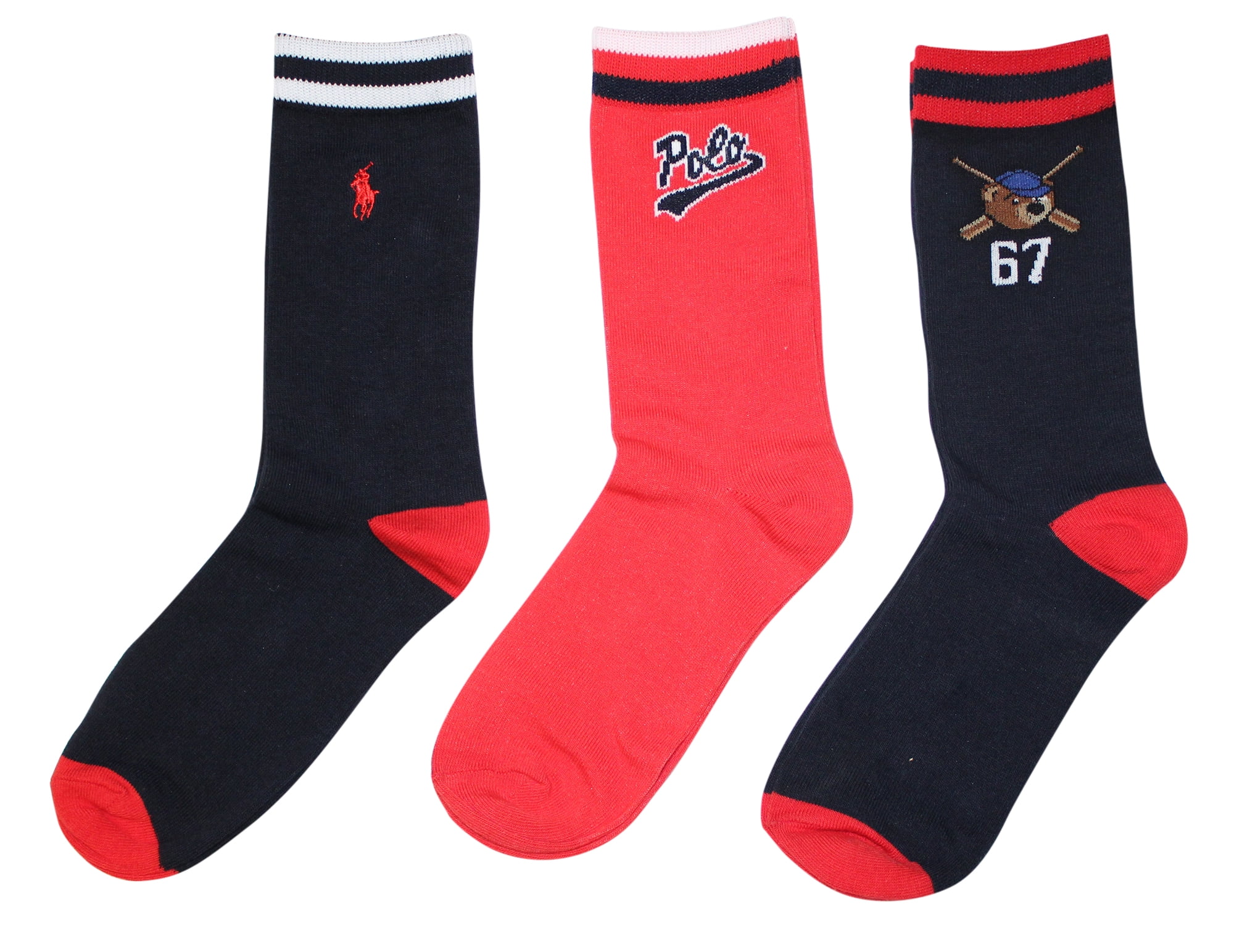 Polo Ralph Lauren Polo Kids Socks for Boys 3Pack Crew Dress Sock