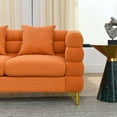 thumbnail image 6 of Teddy 81Inch Oversized 3 Seater Sectional Sofa with Deep Seat Design,Comfort Fabric Sectional Sofa with 3 Pillows,Modern  Upholstered Loveseat with Stylish Metal Legs for Living Room, Bedroom,Orange, 6 of 7
