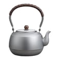 thumbnail image 1 of Hervidor de agua para acampar, hervidor de titanio, utensilios de cocina con tapa, hervidor de agua, tetera, bote de agua de titanio para senderismo, 1500ml gris, 1 of 9