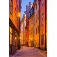 thumbnail image 2 of Bibikow, Walter 13x18 Black Ornate Wood Framed with Double Matting Museum Art Print Titled - Sweden-Stockholm-Gamla Stan-Old Town-Royal Palace-old town street-dusk, 2 of 4