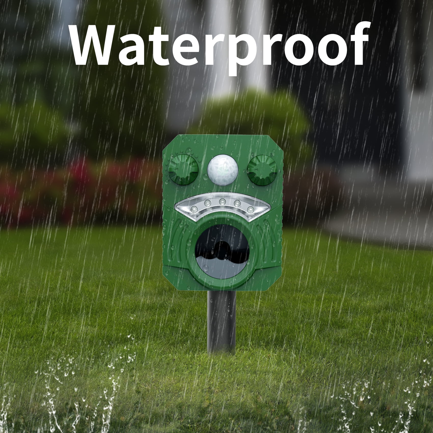 2 Pack Solar Ultrasonic Wildlife Repellent with Motion Sensor & LED Lights, AR33 Waterproof Outdoor Deer Repellent Device for Yard, Garden & Lawn – Effective Against Coyotes, Raccoons & Fox
